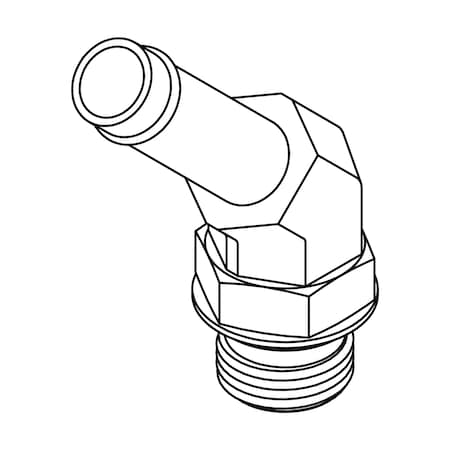 Tompkins Hydraulic Fitting-Steel20 BEADED STEM-20MOR 45 4603-20-20